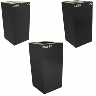 Witt Industries Steel 36-Gallon Geo Cube Recycling Container, Round Opening, Legend 