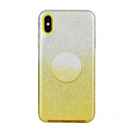 for HUAWEI Y5 2019/HONOR 8S/Y5/PSmart/honor 10 LITE Phone Case Gradient Color Glitter Powder Phone Cover with Airbag Bracket yellow