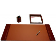 d3037-mocha-leather-3-piece-desk-set
