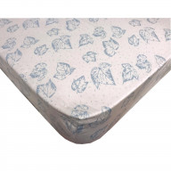 Organic Crib Bedding - Crib Fitted Sheet Organic Cotton Blue Leaf Sateen