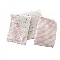 Organic Cotton Baby Blankets - Receiving Blanket 2 Layer Knit Hearts