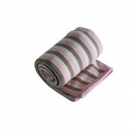 Organic Cotton Baby Blankets - Receiving Blanket 2 Layer Pink/Natural/Khaki Stripe