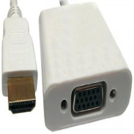 HDMI Male to VGA Female Adapter with Audio - White Color