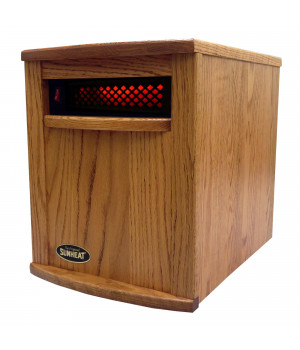 Original SUNHEAT Amish 1500 5 Year Warranty Infrared Heater-Fully Made in the USA-Nebraska Oak