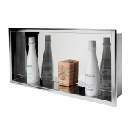 ALFI brand 24 x 12 Polished Stainless Steel Horizontal Single Shelf Bath Shower Niche