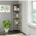NewRidge 4-Tier Corner Wooden Bookcase Washed Grey