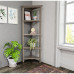 NewRidge 4-Tier Corner Wooden Bookcase Washed Grey