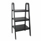 3 Tier Wooden Storage Ladder Stand with Open Back and Sides, Black