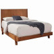 Full Platform Bed with Angled Block Legs and Grain Details, Brown