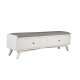 Fabric Upholstered Bedroom Bench with 2 Storage Drawers, Brown and Gray