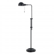Adjustable Height Metal Pharmacy Lamp with Pull Chain Switch, Black