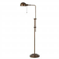 Adjustable Height Metal Pharmacy Lamp with Pull Chain Switch, Bronze
