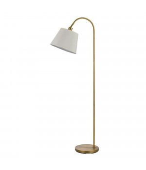 60 Watt Metal Floor Lamp with Gooseneck Shape and Stable Base, Gold