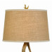 Textured Fabric Shade Table Lamp with Antler Design Base, Beige and Brown