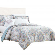 Chania 8 Piece King Bed Set with Floral Print The Urban Port, Multicolor