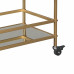 Metal Frame Bar Cart with 2 Mirrored Shelves, Gold