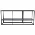 65 Inches Wood and Metal TV Stand with Open Shelf, Black