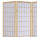 3 Panel Foldable Wooden Frame Room Divider with Grid Design, Brown