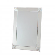 Rectangle Beveled Mirror with Mother of Pearl Accent, Silver