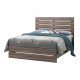 Queen Bed with Panel Headboard and Footboard, Brown