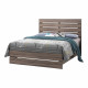 Eastern King Bed with Panel Headboard and Footboard, Brown