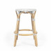 Butler Specialty Company, Tobias Rattan Round 24" Counter Stool, White and Gray Dot