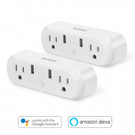 XODO WP3 Smart WiFi Plug - Wireless Remote Control by App Compatible with Alexa and Google Home Assistant 2.4 GHz Network only - Voice Control - WiFi Enable - Smart Home Outlet - 2 Pack