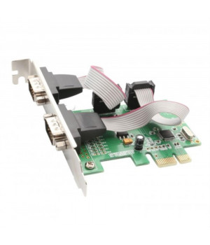 PCIe 2x Port Serial DB9 Card, WCH CH382 Chipset, with Low Profile Bracket