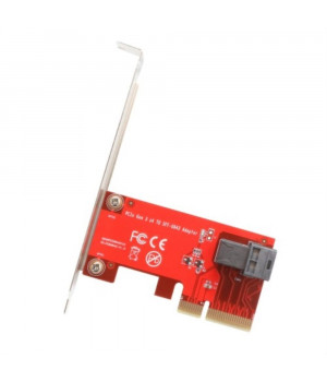 PCI-Express 3.0 x4 Mini SAS HD (SFF-8643) Adapter, 4-Layer PCB, Built-in SFF-8643 Plug Connector, LED Indicator, Bundled with 1x 50 cm SFF-8639 NVME Cable, with Low Profile Bracket