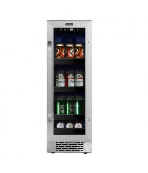 Whynter BBR-638SB 12 inch Built-In 60 Can Undercounter Stainless Steel Beverage Refrigerator with Reversible Door, Digital Control, Lock and Carbon Filter