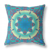 Jewel Circle Broadcloth Indoor Outdoor Pillow, Zippered, GreenRed