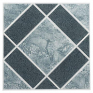 Nexus Light & Dark Blue Diamond Pattern 12 Inch X 12 Inch Self Adhesive Vinyl Floor Tile #303 - 20 Tiles