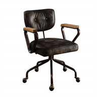 Ergode Executive Office Chair Vintage Black Top Grain Leather