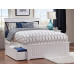Nantucket Queen Platform Bed with Matching Foot Board with 2 Urban Bed Drawers in White