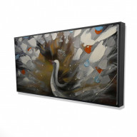 Abstract Color Spotted Peacock - Framed Print on canvas by Begin Edition