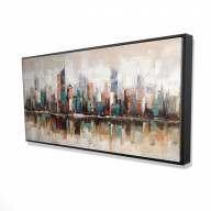 Abstract Buildings With Textures - Framed Print on canvas by Begin Edition