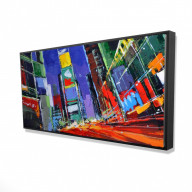 COLORFUL TIMES SQUARE BY NIGHT - Framed Print on canvas by Begin Edition