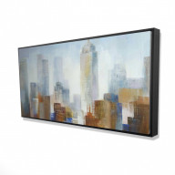 CITYSCAPE IN THE FOG - Framed Print on canvas by Begin Edition