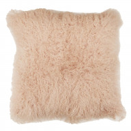Faux Fur Pillow with Removable Cover and Zipper Closure, Pink