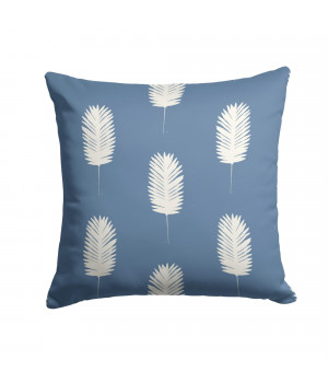 Blue White Palm Fabric Decorative Pillow AZD1020PW1414
