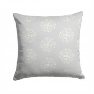 Grey White Medallion Fabric Decorative Pillow AZD1031PW1414
