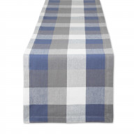 DII French Blue Tri Color Check Table Runner