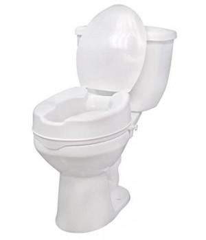 Raised Toilet Seat with Lock and Lid, Standard Seat, 4