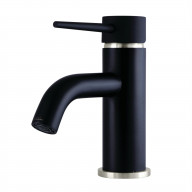 Fauceture LS8229NYL 4 in. Center Single Handle Bathroom Faucet, Matte Black/Brushed Nickel