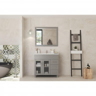 Nova 36 - Grey Cabinet + Ceramic Basin Countertop