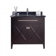 Wimbledon - 36 - Brown Cabinet + Black Wood Marble Countertop