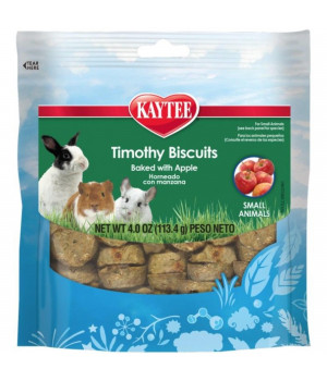 Kaytee Timothy Biscuit Treat Baked with Apple For Dental Health Support 4 oz