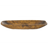 Luxury Living Furniture Solid Wood Hand-Carved Regular Decorative Bowl, Pecan Decorative Bowl for Tabletop, Entryway, and Kitchen, Coffee Table Centerpiece