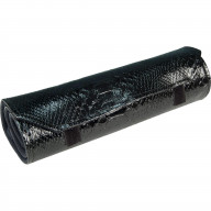 Mele & Co. Faux Crocodile Black 10.5 x 2.5 x 3 Vegan Leather Travel Jewelry Roll Case, Iris