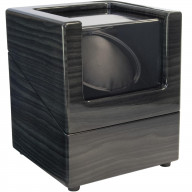 Mele & Co. High Gloss Grey 5.25 x 6.25 x 7 Composite Wood Watch Winder Box, Reed